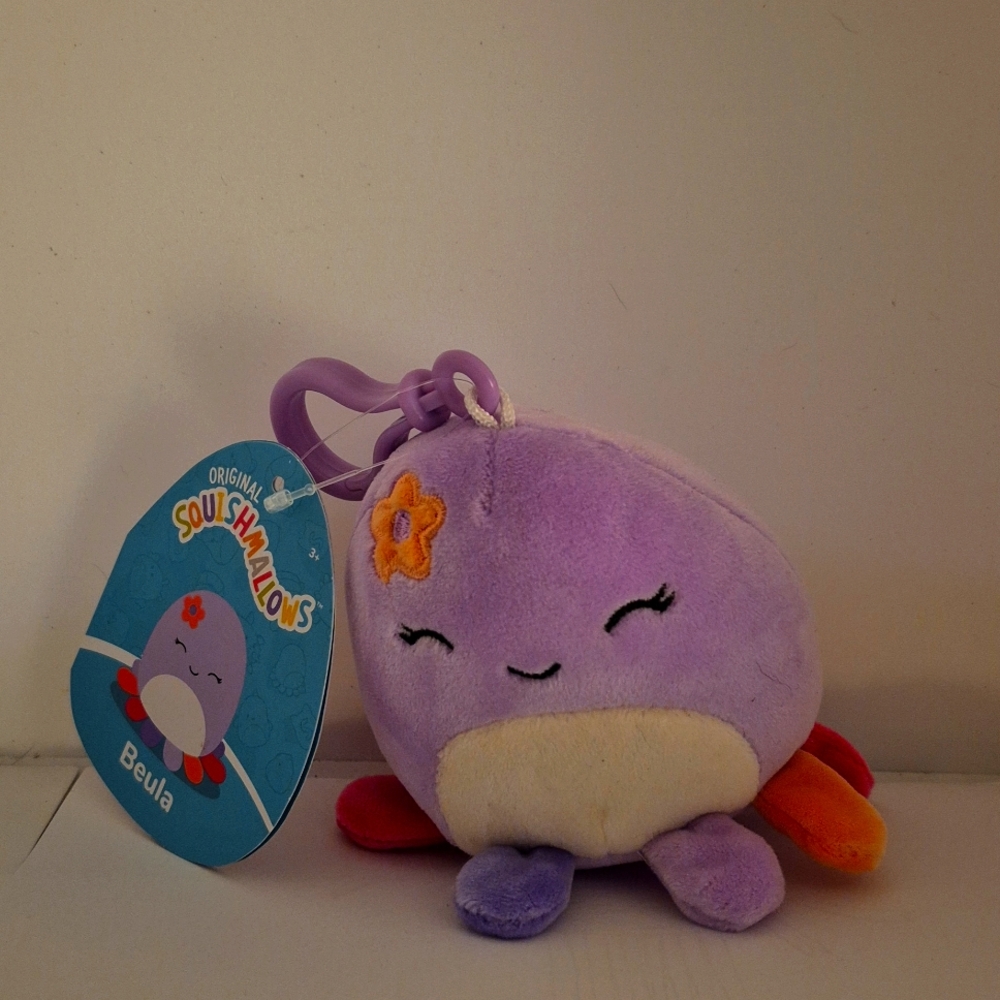 Squishmallows 3.5" Clip Ons Beula the Octopus. New With Tags.